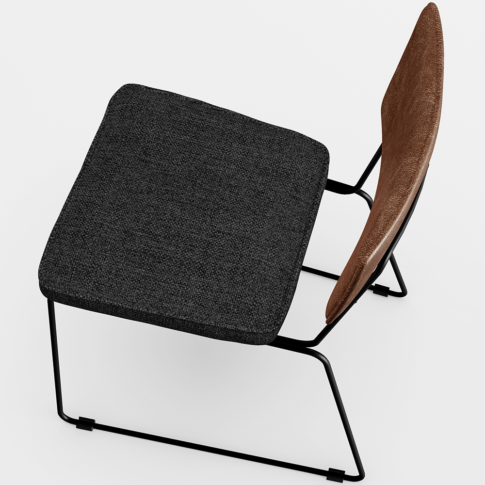 Cadeira Decorativa Estofada Sala De Jantar Allana L02 Couríssimo Marrom Linho Chumbo - Lyam Decor