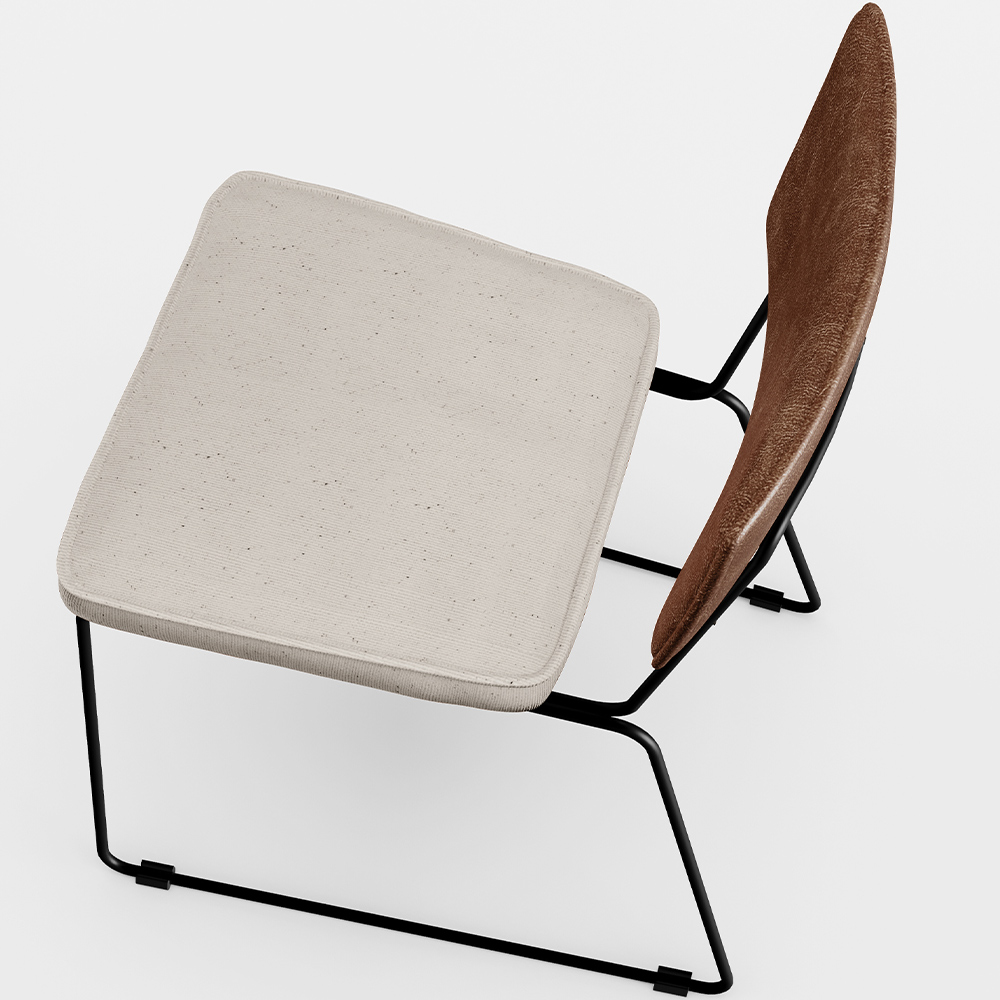 Cadeira Decorativa Estofada Sala De Jantar Allana L02 Couríssimo Marrom Linho Cru - Lyam Decor