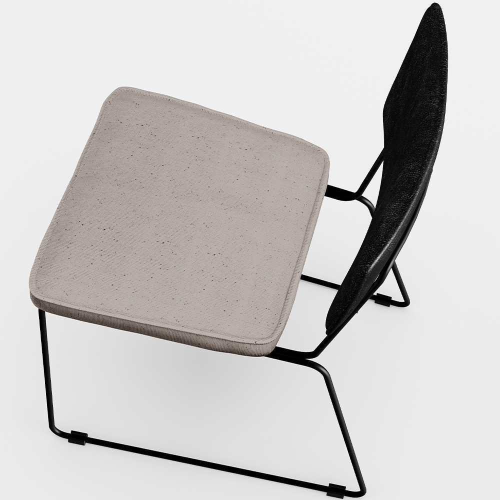 Cadeira Decorativa Estofada Sala De Jantar Allana L02 Couríssimo Preto Linho Bege - Lyam Decor