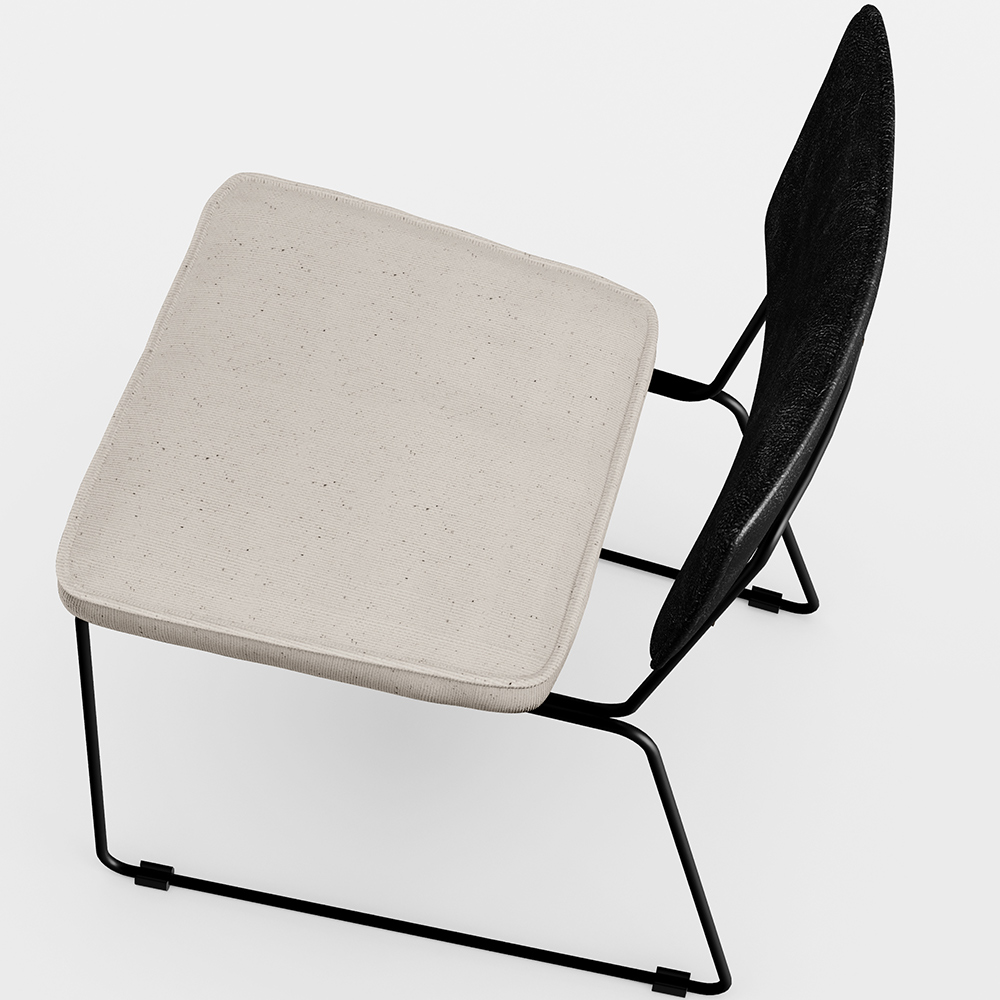 Cadeira Decorativa Estofada Sala De Jantar Allana L02 Couríssimo Preto Linho Cru - Lyam Decor