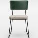 Cadeira Decorativa Estofada Sala De Jantar Allana L02 Facto Verde Musgo Linho Cru - Lyam Decor