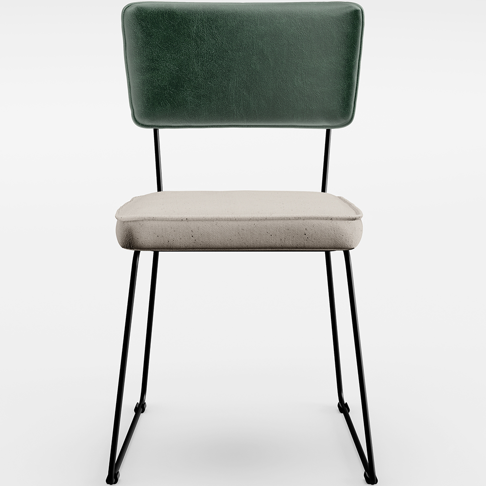 Cadeira Decorativa Estofada Sala De Jantar Allana L02 Facto Verde Musgo Linho Cru - Lyam Decor