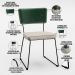 Cadeira Decorativa Estofada Sala De Jantar Allana L02 Facto Verde Musgo Linho Cru - Lyam Decor