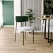 Cadeira Decorativa Estofada Sala De Jantar Melina L02 Facto Verde Musgo Bouclê Cinza - Lyam Decor