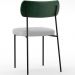 Cadeira Decorativa Estofada Sala De Jantar Melina L02 Facto Verde Musgo Bouclê Cinza - Lyam Decor