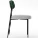Cadeira Decorativa Estofada Sala De Jantar Melina L02 Facto Verde Musgo Bouclê Cinza - Lyam Decor