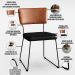 Cadeira Decorativa Estofada Sala Jantar Allana L02 Couríssimo Camel Couríssimo Preto - Lyam Decor