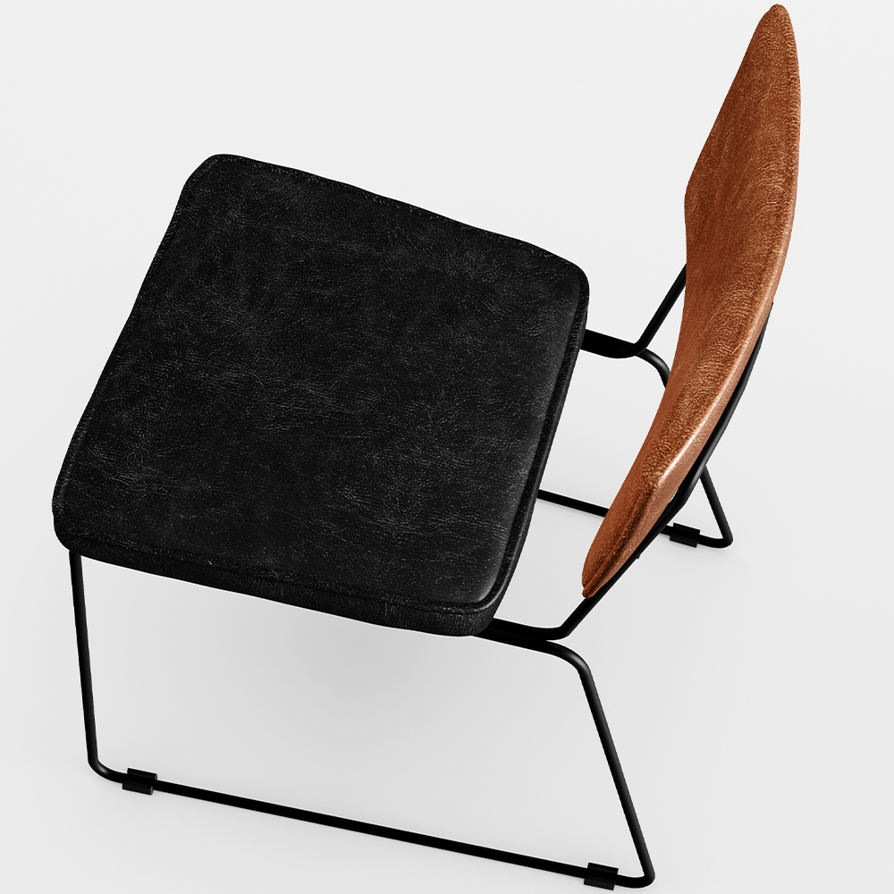 Cadeira Decorativa Estofada Sala Jantar Allana L02 Couríssimo Camel Couríssimo Preto - Lyam Decor