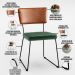 Cadeira Decorativa Estofada Sala Jantar Allana L02 Couríssimo Camel Facto Verde Musgo - Lyam Decor