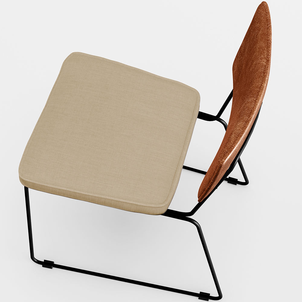Cadeira Decorativa Estofada Sala Jantar Allana L02 Couríssimo Camel Linho Bege Escuro - Lyam Decor