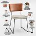 Cadeira Decorativa Estofada Sala Jantar Allana L02 Couríssimo Camel Linho Champagne - Lyam Decor