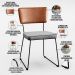 Cadeira Decorativa Estofada Sala Jantar Allana L02 Couríssimo Camel Linho Cinza - Lyam Decor