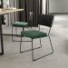 Cadeira Decorativa Estofada Sala Jantar Allana L02 Couríssimo Preto Facto Verde Musgo - Lyam Decor