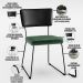 Cadeira Decorativa Estofada Sala Jantar Allana L02 Couríssimo Preto Facto Verde Musgo - Lyam Decor