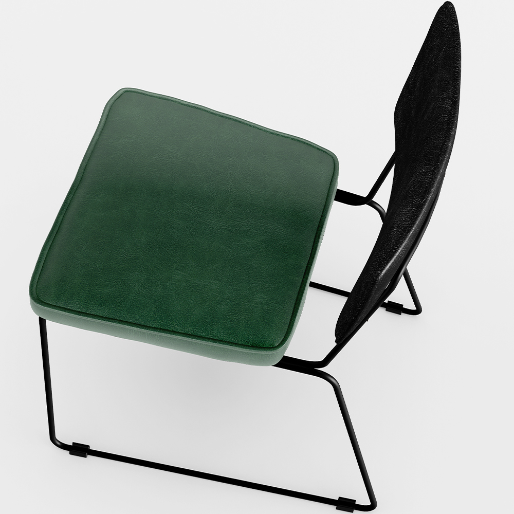 Cadeira Decorativa Estofada Sala Jantar Allana L02 Couríssimo Preto Facto Verde Musgo - Lyam Decor