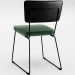 Cadeira Decorativa Estofada Sala Jantar Allana L02 Couríssimo Preto Facto Verde Musgo - Lyam Decor