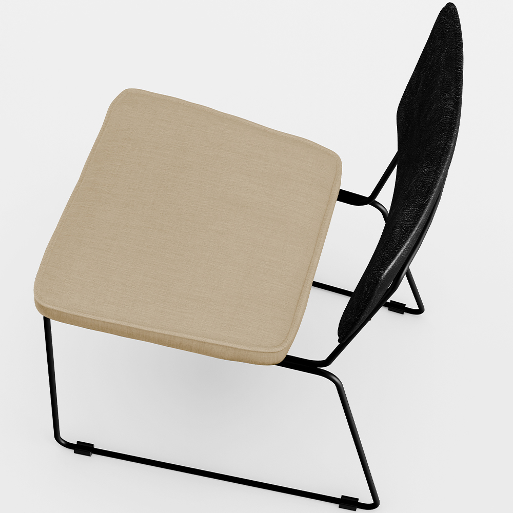 Cadeira Decorativa Estofada Sala Jantar Allana L02 Couríssimo Preto Linho Bege Escuro - Lyam Decor