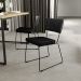 Cadeira Decorativa Estofada Sala Jantar Allana L02 Couríssimo Preto Linho Chumbo - Lyam Decor