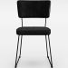 Cadeira Decorativa Estofada Sala Jantar Allana L02 Couríssimo Preto Linho Chumbo - Lyam Decor