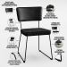 Cadeira Decorativa Estofada Sala Jantar Allana L02 Couríssimo Preto Linho Chumbo - Lyam Decor