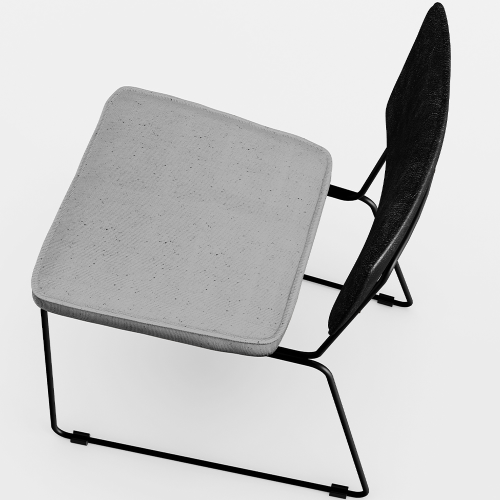 Cadeira Decorativa Estofada Sala Jantar Allana L02 Couríssimo Preto Linho Cinza - Lyam Decor