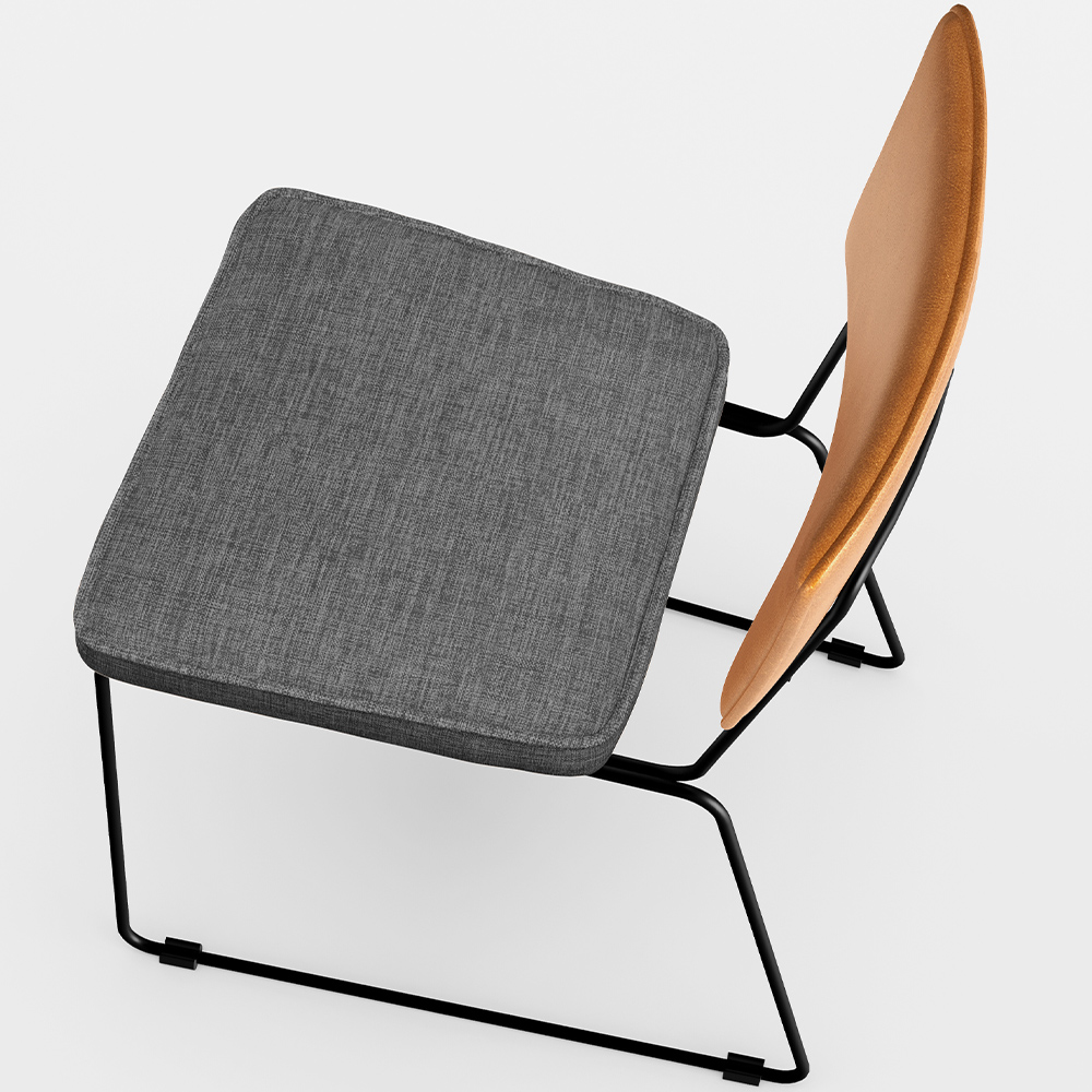 Cadeira Decorativa Estofada Sala Jantar Allana L02 Couríssimo Whisky Linho Cinza Escuro - Lyam Decor