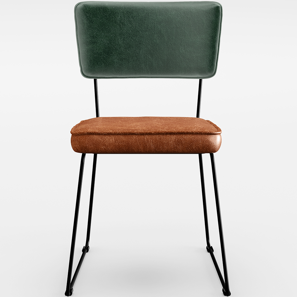 Cadeira Decorativa Estofada Sala Jantar Allana L02 Facto Verde Musgo Couríssimo Camel - Lyam Decor