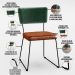 Cadeira Decorativa Estofada Sala Jantar Allana L02 Facto Verde Musgo Couríssimo Camel - Lyam Decor