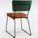 Cadeira Decorativa Estofada Sala Jantar Allana L02 Facto Verde Musgo Couríssimo Camel - Lyam Decor