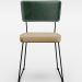 Cadeira Decorativa Estofada Sala Jantar Allana L02 Facto Verde Musgo Linho Bege Escuro - Lyam Decor