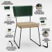 Cadeira Decorativa Estofada Sala Jantar Allana L02 Facto Verde Musgo Linho Bege Escuro - Lyam Decor
