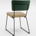 Cadeira Decorativa Estofada Sala Jantar Allana L02 Facto Verde Musgo Linho Bege Escuro - Lyam Decor