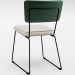 Cadeira Decorativa Estofada Sala Jantar Allana L02 Facto Verde Musgo Linho Champagne - Lyam Decor