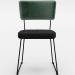 Cadeira Decorativa Estofada Sala Jantar Allana L02 Facto Verde Musgo Linho Chumbo - Lyam Decor