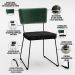 Cadeira Decorativa Estofada Sala Jantar Allana L02 Facto Verde Musgo Linho Chumbo - Lyam Decor
