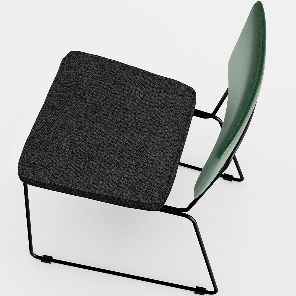 Cadeira Decorativa Estofada Sala Jantar Allana L02 Facto Verde Musgo Linho Chumbo - Lyam Decor