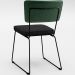 Cadeira Decorativa Estofada Sala Jantar Allana L02 Facto Verde Musgo Linho Chumbo - Lyam Decor