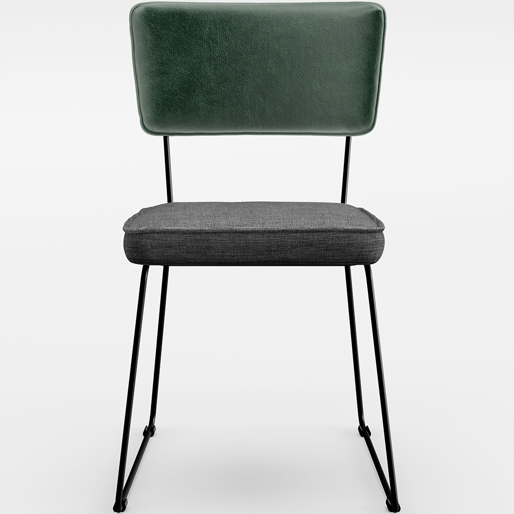Cadeira Decorativa Estofada Sala Jantar Allana L02 Facto Verde Musgo Linho Cinza Escuro - Lyam Decor
