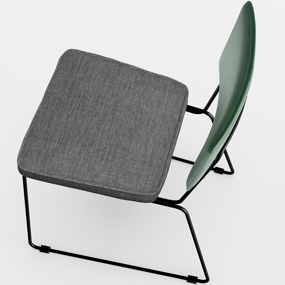 Cadeira Decorativa Estofada Sala Jantar Allana L02 Facto Verde Musgo Linho Cinza Escuro - Lyam Decor