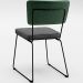Cadeira Decorativa Estofada Sala Jantar Allana L02 Facto Verde Musgo Linho Cinza Escuro - Lyam Decor