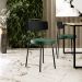 Cadeira Decorativa Estofada Sala Jantar Barcelona L02 Couríssimo Preto Facto Verde Musgo - Lyam