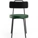 Cadeira Decorativa Estofada Sala Jantar Barcelona L02 Couríssimo Preto Facto Verde Musgo - Lyam