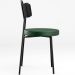 Cadeira Decorativa Estofada Sala Jantar Barcelona L02 Couríssimo Preto Facto Verde Musgo - Lyam
