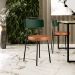 Cadeira Decorativa Estofada Sala Jantar Barcelona L02 Facto Verde Musgo Couríssimo Camel - Lyam