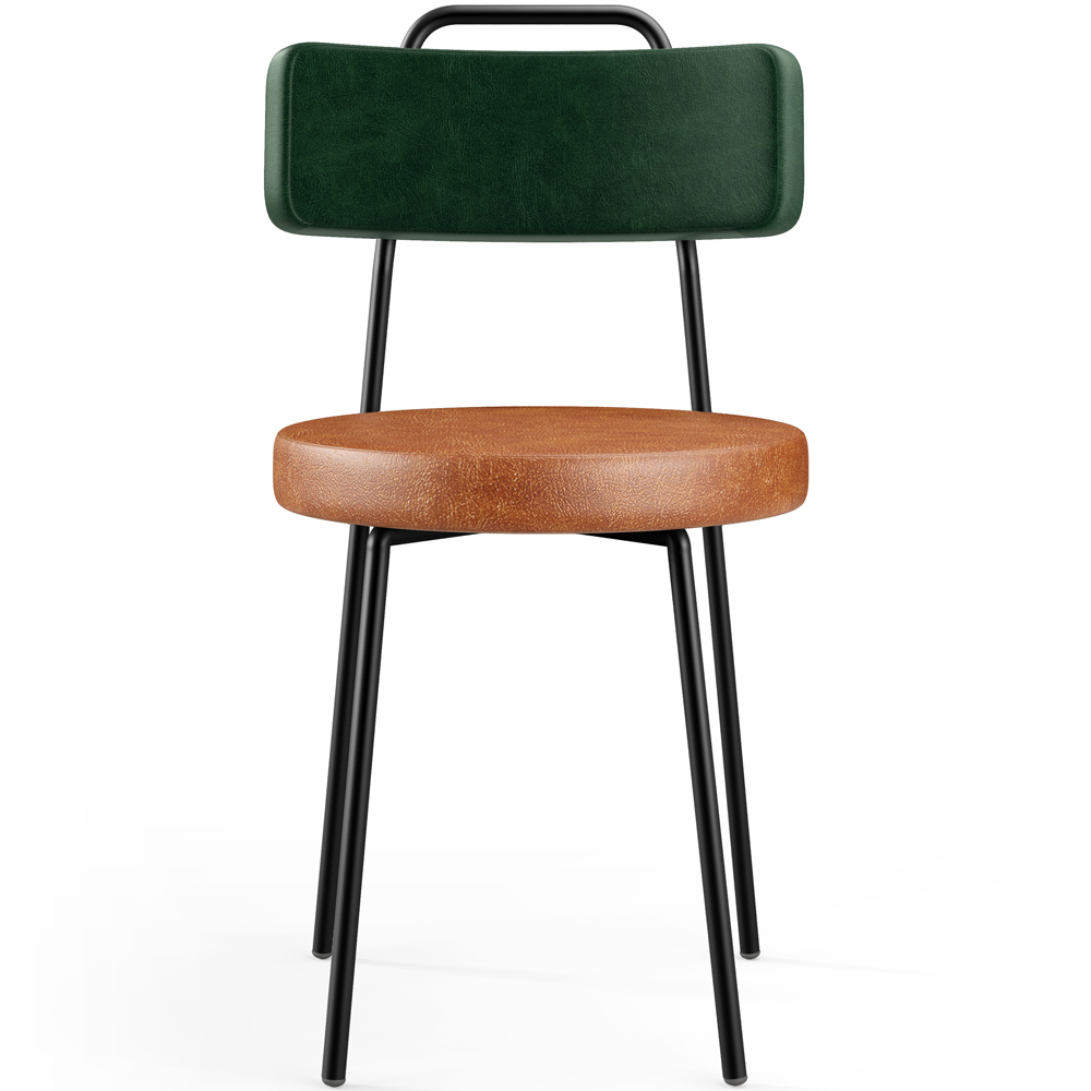 Cadeira Decorativa Estofada Sala Jantar Barcelona L02 Facto Verde Musgo Couríssimo Camel - Lyam