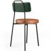Cadeira Decorativa Estofada Sala Jantar Barcelona L02 Facto Verde Musgo Couríssimo Camel - Lyam
