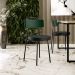 Cadeira Decorativa Estofada Sala Jantar Barcelona L02 Facto Verde Musgo Couríssimo Preto - Lyam