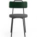Cadeira Decorativa Estofada Sala Jantar Barcelona L02 Facto Verde Musgo Linho Cinza Escuro - Lyam