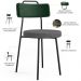Cadeira Decorativa Estofada Sala Jantar Barcelona L02 Facto Verde Musgo Linho Cinza Escuro - Lyam