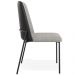 Cadeira Decorativa Estofada Sala de Jantar Bella L02 Couríssimo Preto Linho Cinza Escuro - Lyam Decor